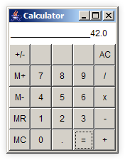 Screenshot Calculator running on JVM